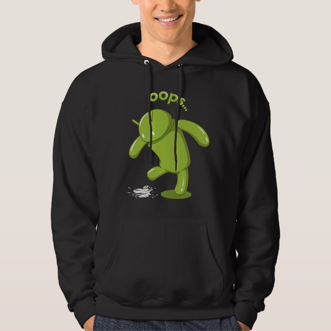 Moletom Com Capuz Hoodie V.2 do Android Oops (Frente)