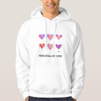 Moletom Com Capuz Hoodies, Sweats - Pop Art Crazy Hearts 2