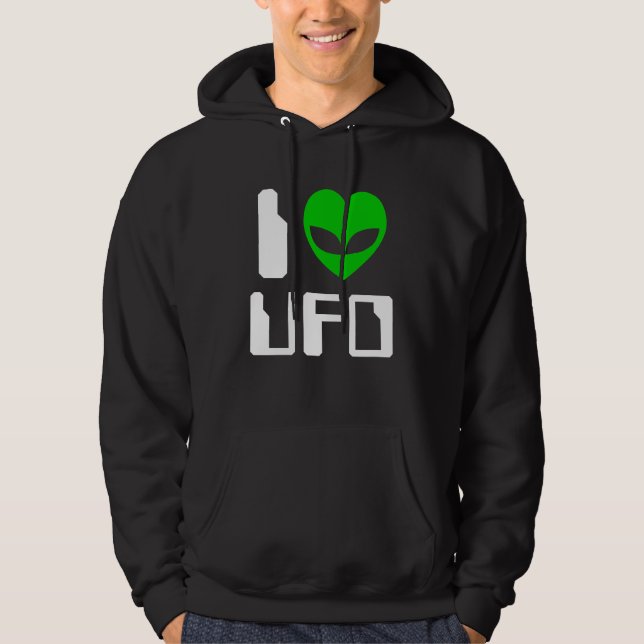 Moletom Com Capuz I Alienígena Heart UFO (Frente)