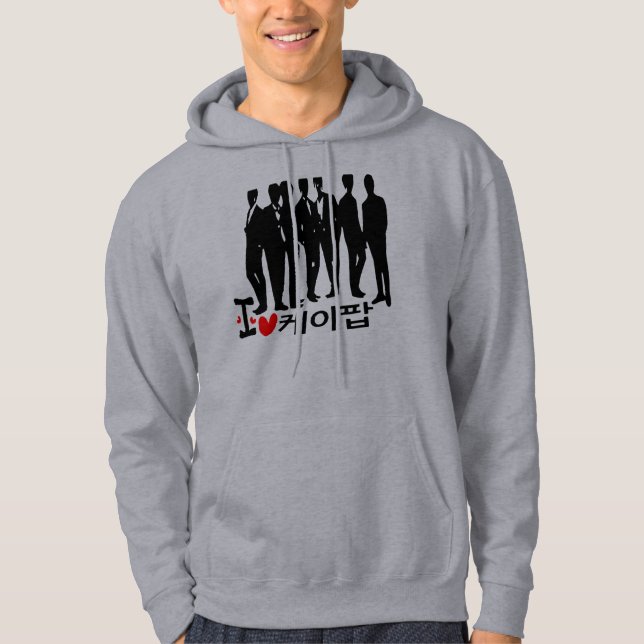 Moletom Com Capuz I Heart KPOP in Korea Basic Hooded Sweatshirt (Frente)