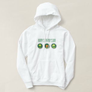 Moletom Com Capuz Ícone branco do Ícone do Dia de Três Ruas