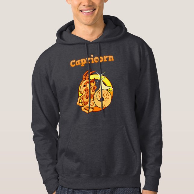 Moletom Com Capuz Ilustração de Capricórnio (Frente)