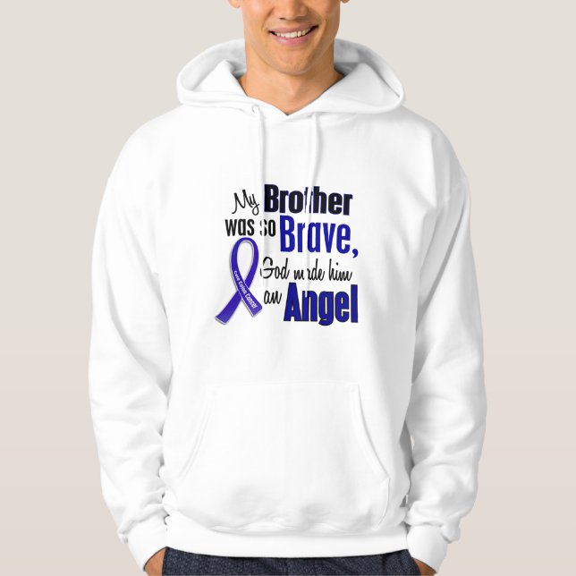Moletom Com Capuz Irmão do ANJO 1 do cancro do cólon (Frente)