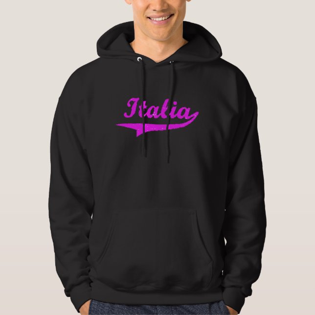 Moletom Com Capuz Italia Hoody cor-de-rosa (Frente)