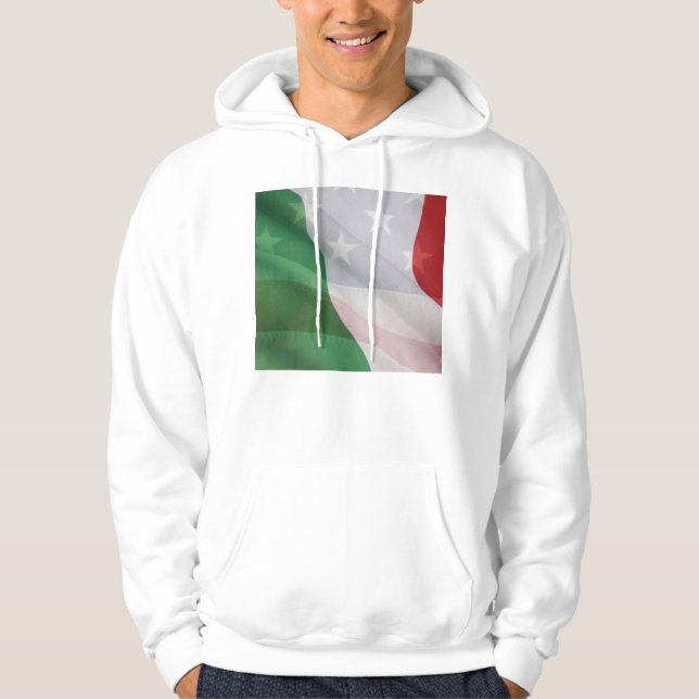 Moletom Com Capuz Italiano e bandeiras dos EUA (Frente)