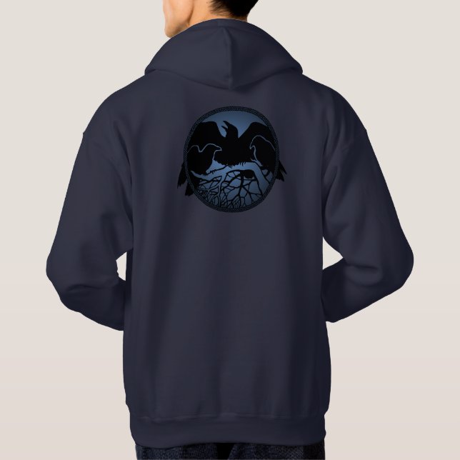 Moletom Com Capuz Jaqueta Raven Hoodie Jaqueta de Arte Cruzada Femin (Verso)