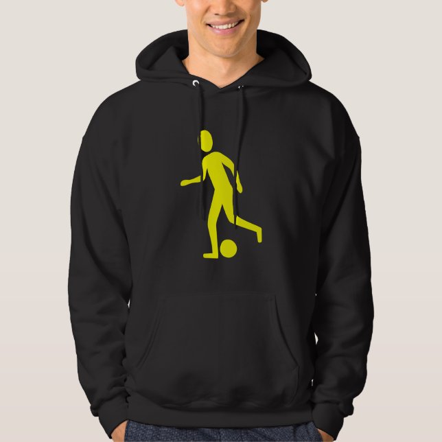 Moletom Com Capuz Jogador de futebol - Amarelo (Frente)