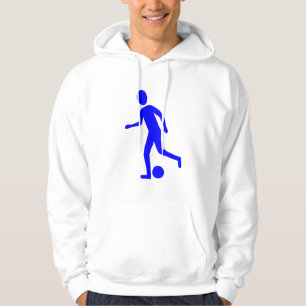 Moletom Com Capuz Jogador de Futebol - Azul