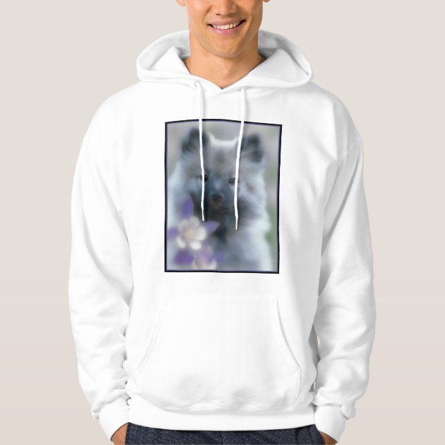Moletom Com Capuz Keeshond e Columbine - Fotografia de Cães (Frente)
