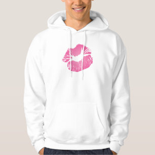 Moletom Com Capuz Lábios cor-de-rosa
