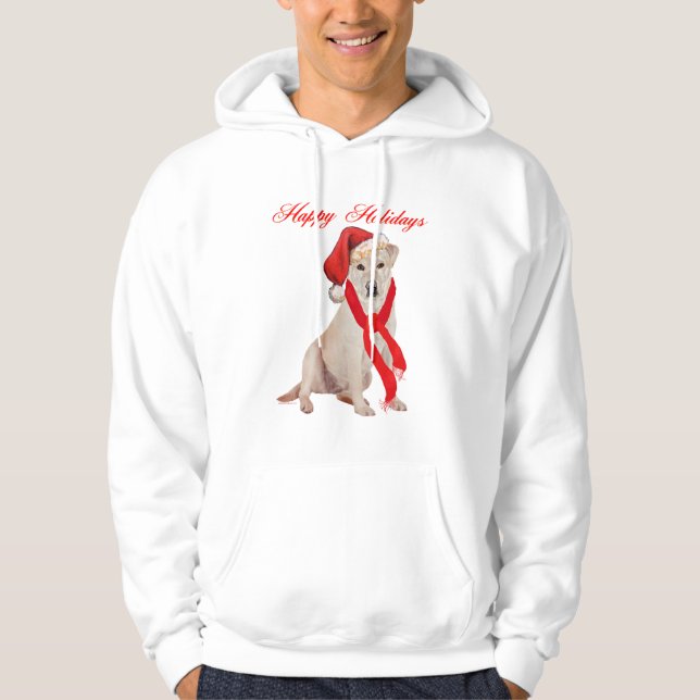 Moletom Com Capuz Labrador Retriever Amarelo Natal (Frente)