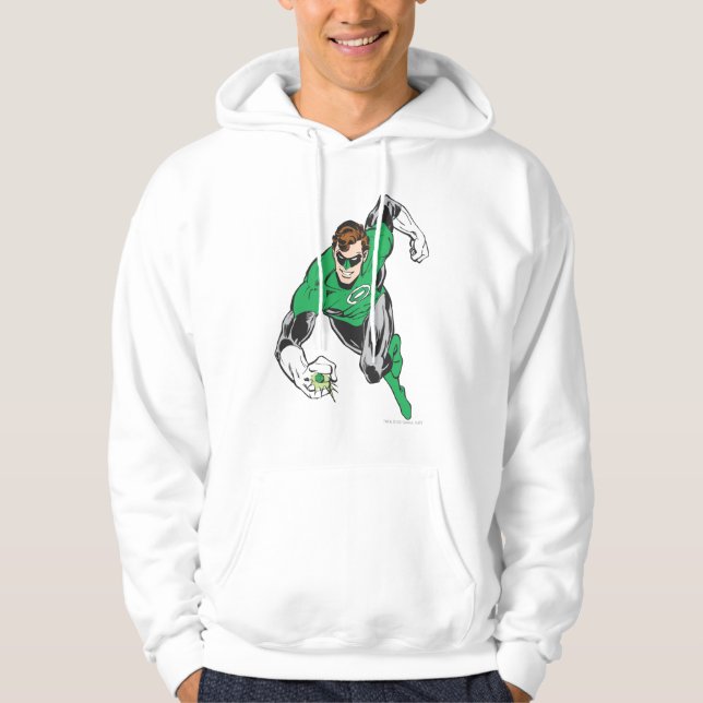 Moletom Com Capuz Lanterna Verde Voa para a Frente (Frente)