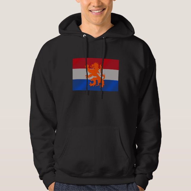 Moletom Com Capuz Leão holandês do Dutch da bandeira (Frente)