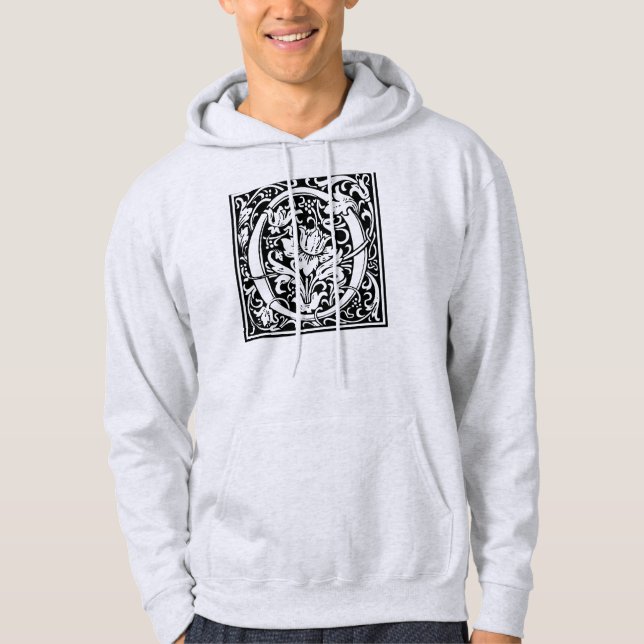 Moletom Com Capuz Letra O Monograma Medieval Arte Nova (Frente)