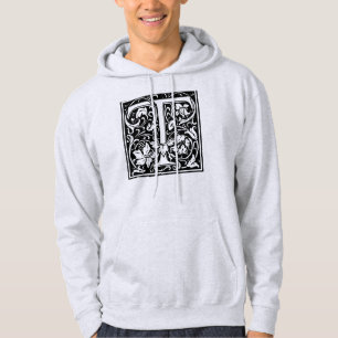 Moletom Com Capuz Letra T Monograma Medieval Arte Nova