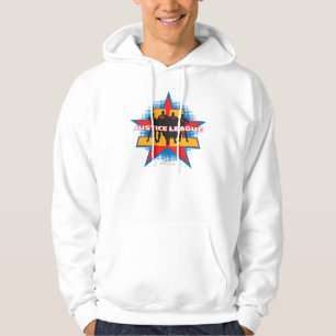 Moletom Com Capuz Liga da Justiça Silhouettes e Fundo das Estrelas