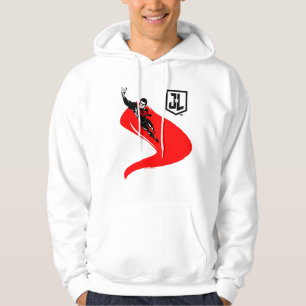 Moletom Com Capuz Liga da Justiça Superman Flying Noir Pop Art