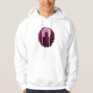 Moletom Com Capuz Lobo/lua celtas, cor-de-rosa