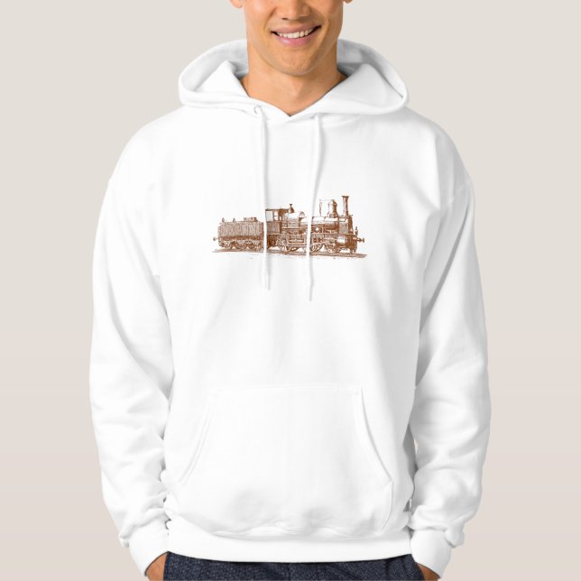 Moletom Com Capuz Locomotiva - Castanho-da-Noz (Frente)