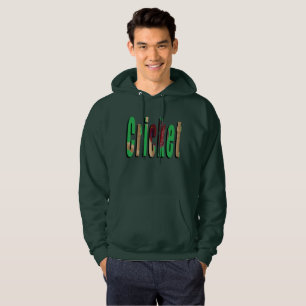 Moletom Com Capuz Logotipo de jogo de críquete, Hoodie Verde Mens