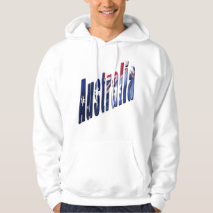 Moletom Com Capuz Logotipo Dimensional Aussie, Mens White Hoodie