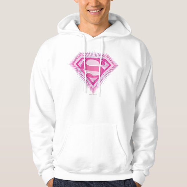 Moletom Com Capuz Logotipo rosa da Supergirl (Frente)