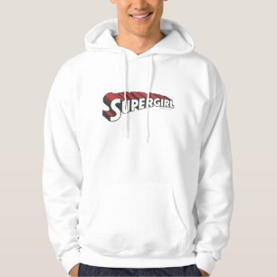 Moletom Com Capuz Logotipo vermelho e branco da Supergirl