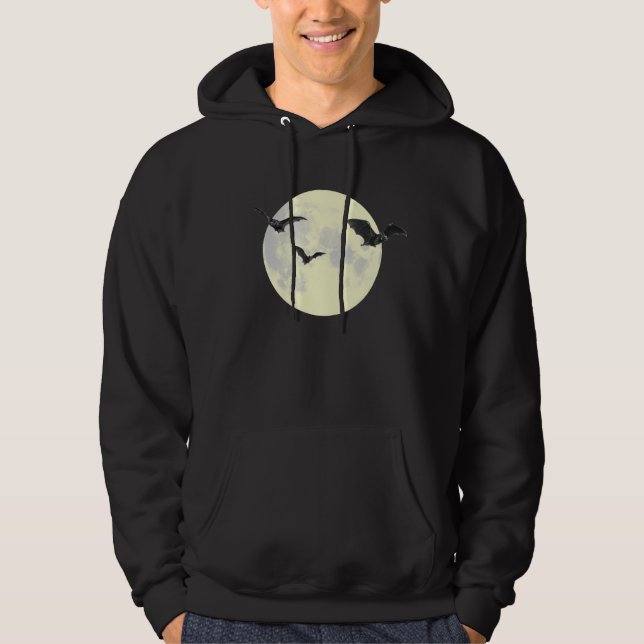 Moletom Com Capuz Lua cheia com capuz de morcego (Frente)