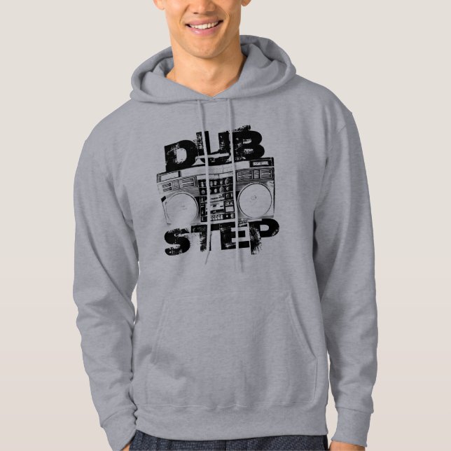 Moletom Com Capuz Luz de Dubstep Boombox - Hoodie cinzento (Frente)