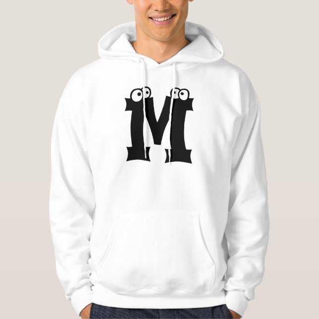 Moletom Com Capuz M, letra com olhos (Frente)