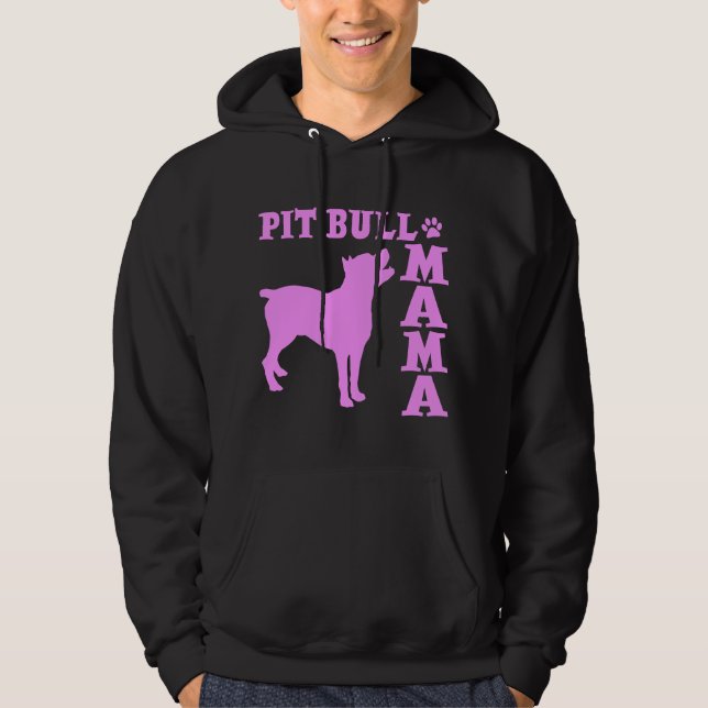 Moletom Com Capuz Mama de PitBull, cor-de-rosa (Frente)