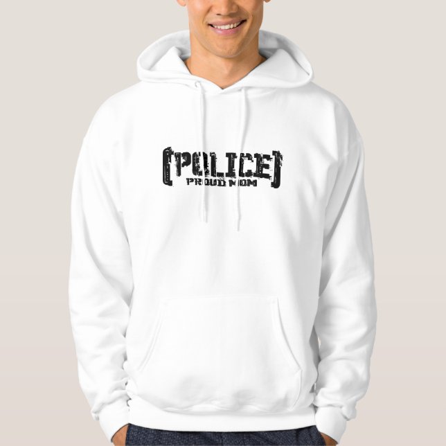 Moletom Com Capuz Mamã orgulhosa - POLÍCIA esfarrapada (Frente)