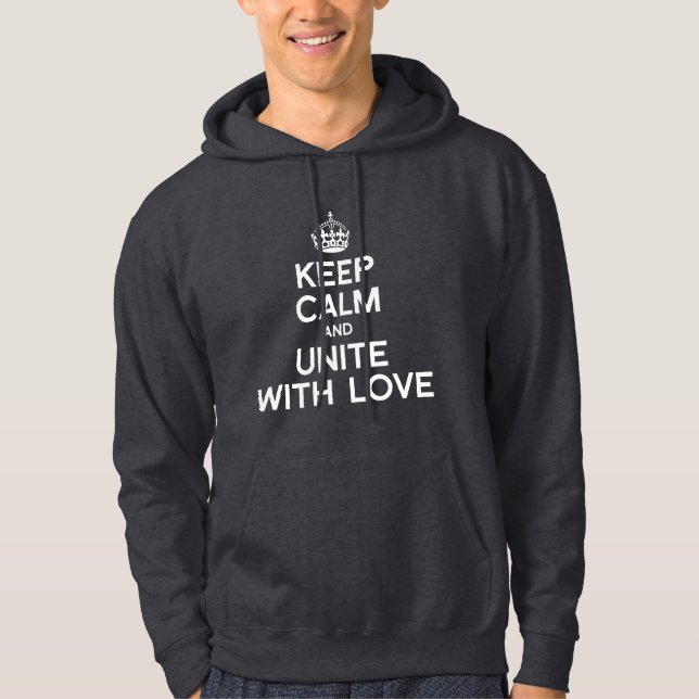 MOLETOM COM CAPUZ MANTENHA A CALMA E UNIDOS COM AMOR (Frente)