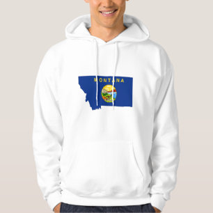 Moletom Com Capuz Mapa da bandeira de Montana