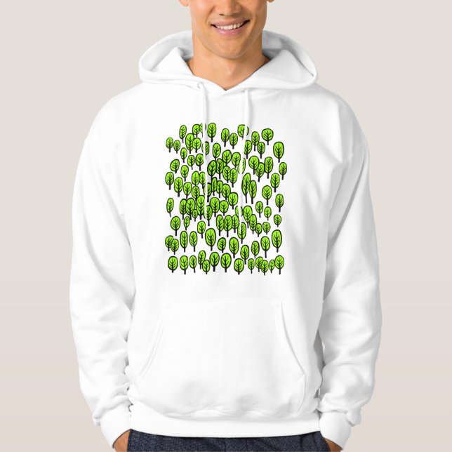 Moletom Com Capuz Mapa de Floresta - Árvores verdes (Frente)