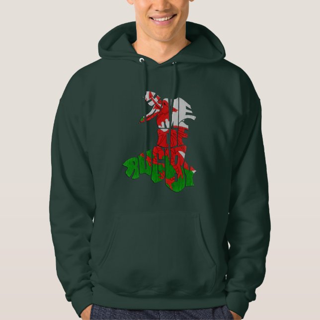 Moletom Com Capuz Mapa do País de Gales (Frente)