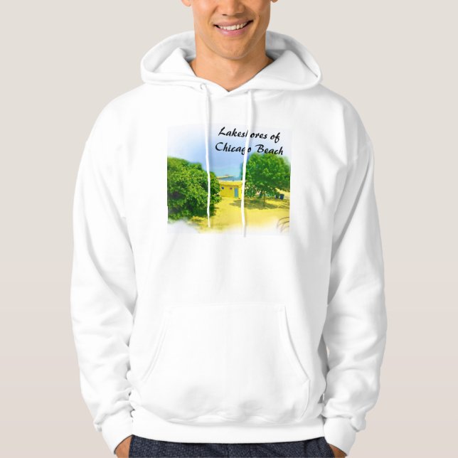 Moletom Com Capuz Margens do Lago de Chicago Beach (Frente)