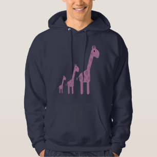 Moletom Com Capuz Marinho bonito Hoody dos girafas dos desenhos