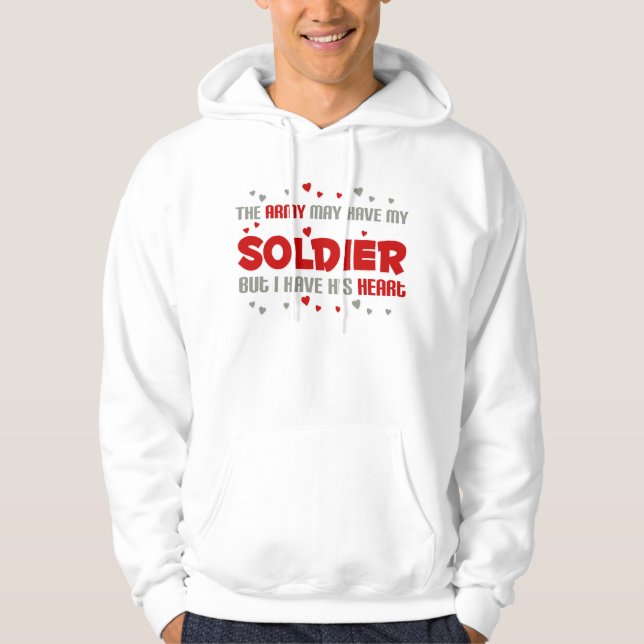 Moletom Com Capuz Mas eu tenho seu coração - exército (Frente)
