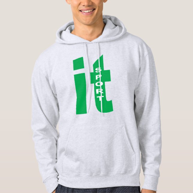 Moletom com capuz masculino cinza ITALIA  SPORT (Frente)