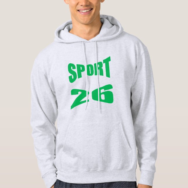 Moletom com capuz masculino cinza SPORT 26 (Frente)