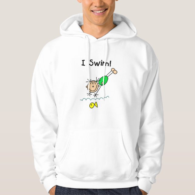 Moletom Com Capuz Menina eu nado t-shirt e presentes (Frente)