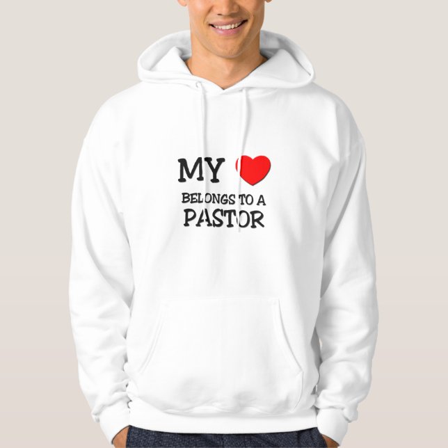 Moletom Com Capuz Meu coração pertence a um PASTOR (Frente)