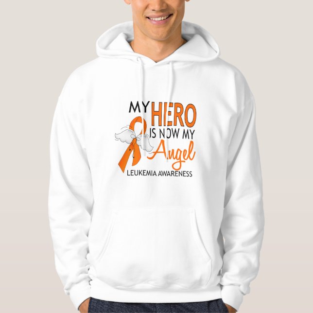 Moletom Com Capuz Meu herói é minha leucemia do anjo (Frente)
