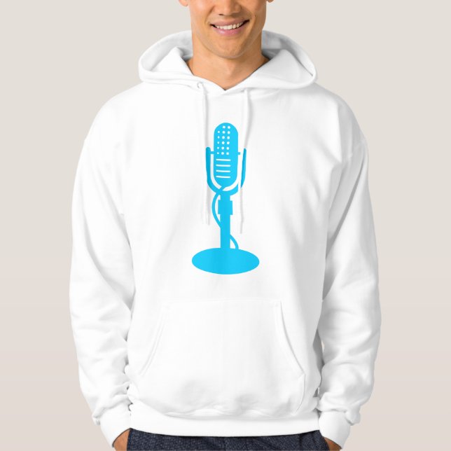 Moletom Com Capuz Microfone - Azul Céu (Frente)