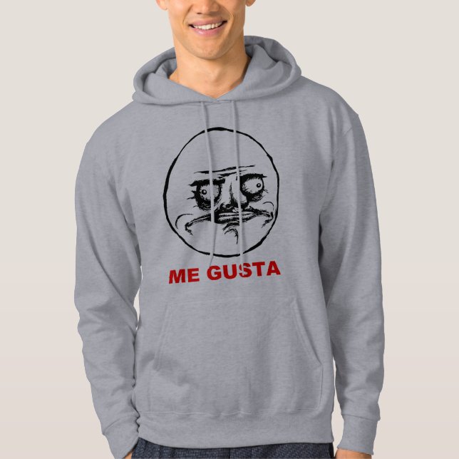 Moletom Com Capuz Mim cara Meme da raiva de Gusta (Frente)