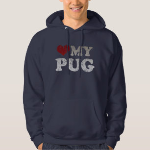 Moletom Com Capuz Mim coração meu Pug