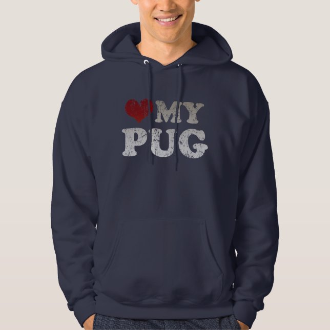 Moletom Com Capuz Mim coração meu Pug (Frente)