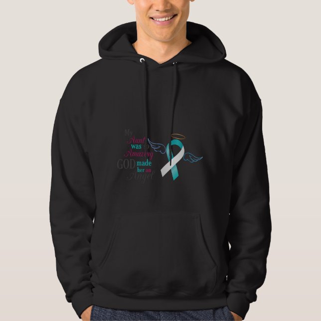 Moletom Com Capuz Minha tia um anjo - Cancer cervical (Frente)