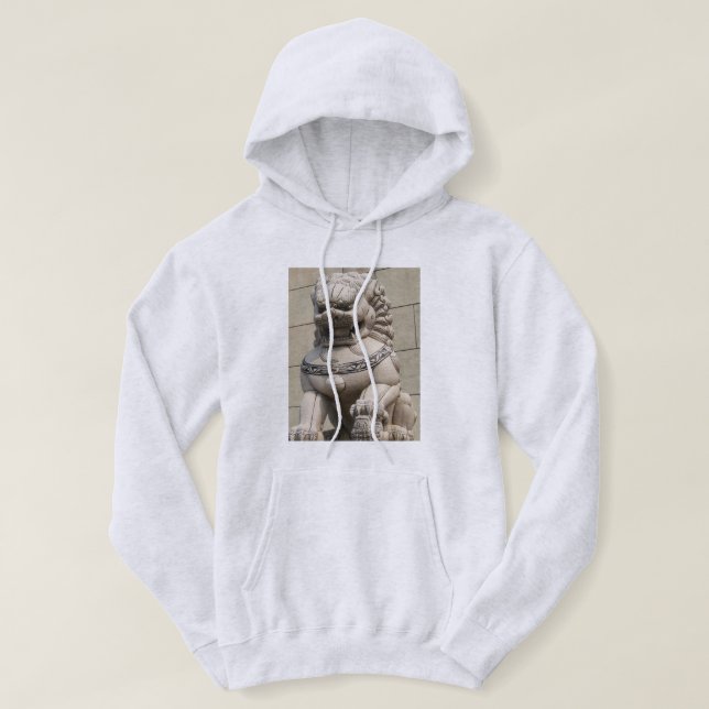 Moletom Com Capuz Mulher Guardiã Chinesa Lion Foo 石 Cão 獅 (Frente do Design)